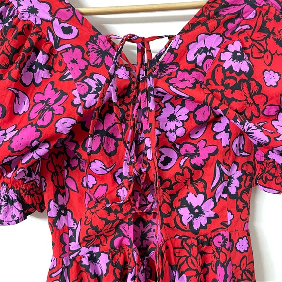 Pink Printed Romper with String Back - Picture 7 of 9